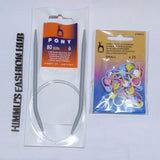 HimmuS Fashion Hub Aluminium Circular Knitting Needles Size No. 6 (Diameter5.00Mm) & 25 Pcs Knit Crochet Stitch Marker Used Fo