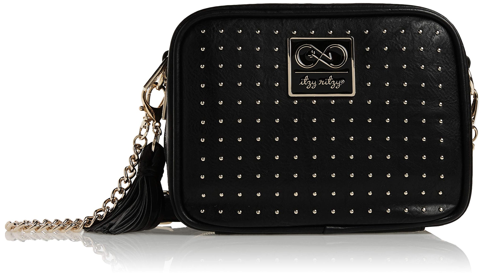 Chelsea + Cole For Itzy Ritzy Crossbody Diaper Bag - Includes 6 Pockets, Changing Pad & Tassel; Black With Sweetheart Print