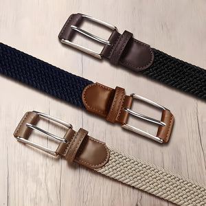 LAURA FAIRY 3PC Casual Stretch Belts for Men, Adjustable Braided Mens Elastic Belt, Ideal Gifts for Golf, Dress, Work, Valentine