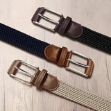 LAURA FAIRY 3PC Casual Stretch Belts for Men, Adjustable Braided Mens Elastic Belt, Ideal Gifts for Golf, Dress, Work, Valentine