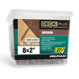 Deck Plus 2 Inch Epoxy Coated Exterior Wood and Fence Screws #8 x 2 Torx/Star Drive Included Coarse Thread, Outdoor Rust Resista