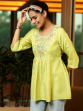 Libas Women'S A-Line Kurtis (58245B_Lime Lime 2Xl