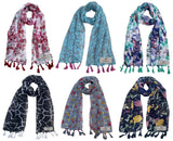 Fusfus WomenS Printed Chiffon Scarves And Stoles, Free Size(Multicolour, Fs1815) Pack Of 6 (Multicolor1)