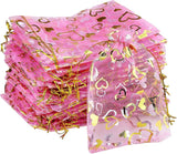 brown leaf 12x15 cmTransparent Printed Baby Pink Organza Potli Bags Jewellery Pouch Best for Wedding Diwali Rakhi Party Supply B