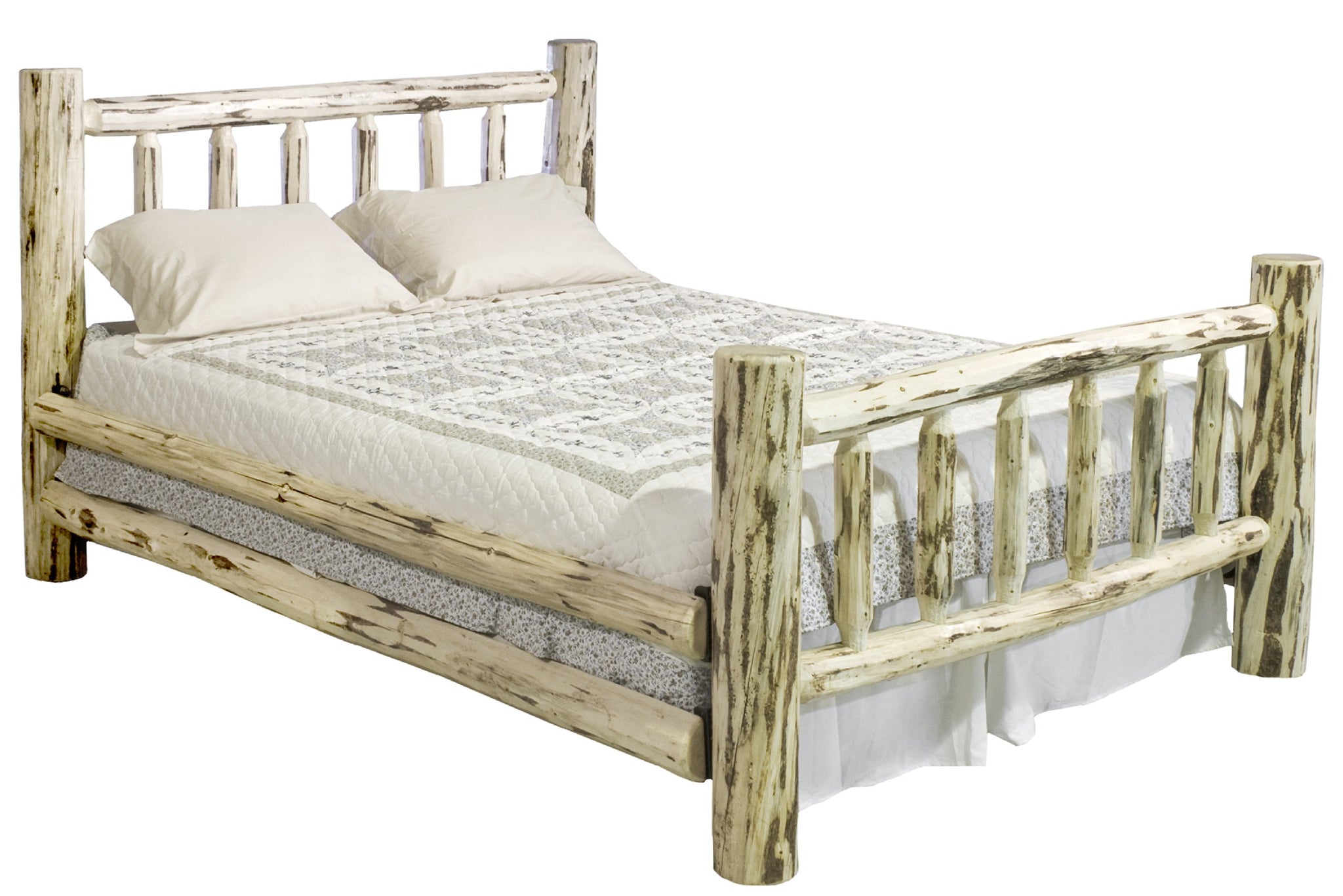 Montana Woodworks Log Furniture - Queen Bed - Unfinished