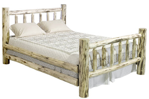 Montana Woodworks Log Furniture - Queen Bed - Unfinished