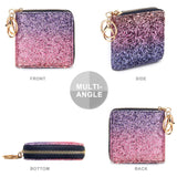 GEEAD Small Glitter Wallet for Women Mini Coin Purse Pouches with Key Ring for Christmas