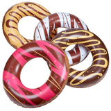 Chocolate Donut Pool Floats - 4 Pack - 20 Inch - Inflatable Floaties for Kids - Fun Summer Water Toy for Pool Parties and Decora