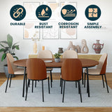 Leisuremod Tule Mid-Century Modern Dining Side Chair With Leather Seat And Powder-Coated Steel Frame For Kitchen And Dining Room