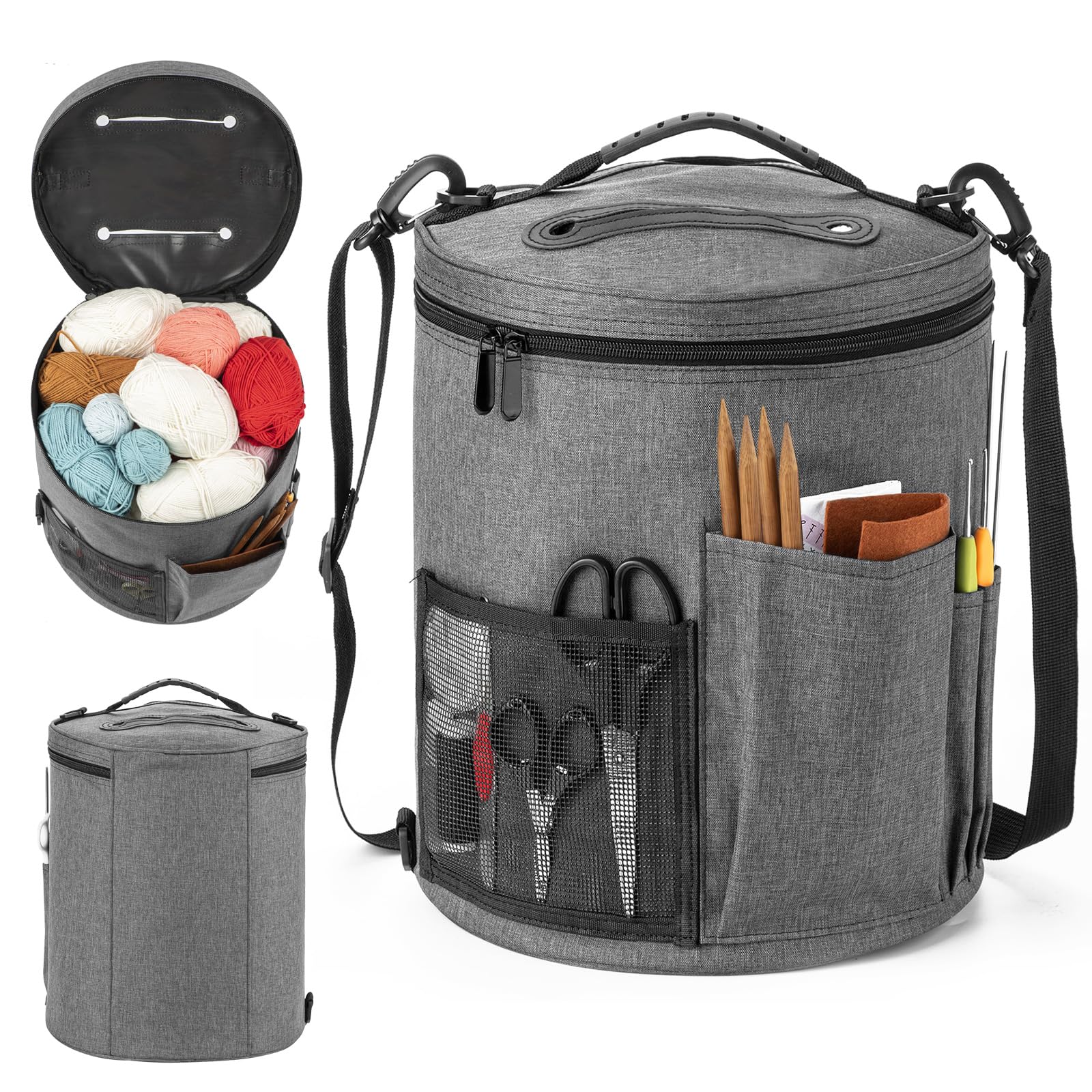 EOLIMEX Crochet Bag-Knitting Yarn Storage Organizer - Yarn Bag and Crochet Tote, Yarn Holder for Crocheting, Crochet Accessories