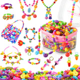 Arthopt Pop Beads, Jewelry Making Kit for 3 4 5 6 7 8 Years Old Girls, Arts and Crafts for Kids,Large Snap Beads DIY Necklace Br