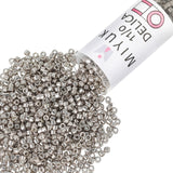 Miyuki Delica Seed Beads - Size 11/0 (1.6 mm), DB0436, Galvanized Pewter, 7.2 g, Approx. 1440 Beads, Made in Japan