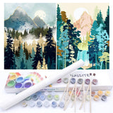 BAISITE Paint by Numbers Kit for Adults Beginners,12 Wx16 L 2 Pack Canvas for Painting Kits for Adults in Colorful Box-Sunrise M