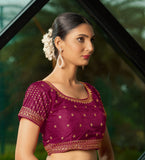 Pujia Mills Women'S Pink Readymade Blouse Embroidery Multi Coding Gold Thread Indian Ethnic Designer Blouse Stitched Women'S Readymade Short Sleeve Saree Blouse For Women For Saree Lehenga Choli Pink 38