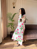 Gosriki Women'S Rayon Viscose Straight Printed Kurta With Palazzo (Aneena White-Gs_L_White_Large),White,,B0F9PWWJ6D