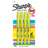 SHARPIE ACCENT Highlighter, Pocket Highlighter Narrow Chisel, 4Carded, Fluorescent Yellow (1908050)