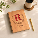 Gkd Personalized Wooden Diary With Custom Name & Alphabet Initial | Customized Bamboo Cover Notebook Journal | Engraved Diary Fo