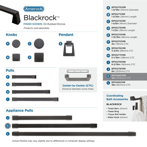 Amerock | Appliance Pull | Oil Rubbed Bronze | 12 Inch (305 Mm) Center To Center | Blackrock | 1 Pack | Drawer Pull | Drawer Han
