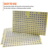 1-102 Round Number Stickers Labels 30 Sets 3060 Self Adhesive Labels Small Number Stickers Number Signs