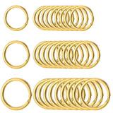 Round Flat Key Chain Rings Metal Split Ring for Home Car Keys Organization, 30 Pieces (Gold, 1 Inch, 1.1 Inch and 1.2 Inch)