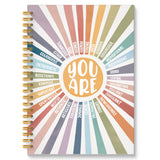ROXMART Boho Sunshine Inspirational Spiral Notebook, You Are Motivational Quote Journal for Kids, Colorful Sun Positive Affirmat