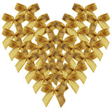 Micomon 50pcs 1-Inch Mini Ribbon Bows for Crafts Metallic Ribbon Ornaments Mini Christmas Bows Appliques Craft for Sewing,Scrapb