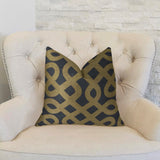 Plutus Brands Graphic Maze Throw Pillow, 18 X 18, Navy/Taupe