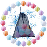 Reusable Water Balloons Water Balls Latex-Free Soft Silicone Water Splash Ball with Portable Mesh Bag Summer Outdoor Play Pool P