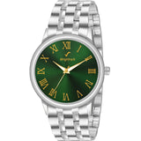 Wrightrack Astrological Full Roman Stainless Steel Analog Green Dial Bracelet For Luck And Prosperity Men'S Analog Watch