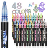 Outline Shimmer Markers, Christmas Stocking Stuffers for Tween Teen Girls Gifts Trendy Stuff, 48 Glitter Metallic Gel Pens Color