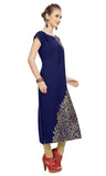 Ziyaa Women'S Purple Crepe Straight Kurta And Palazzo Set (Zikucr1435_L_Blue_L)