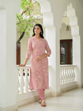 Anni Designer Women'S Rayon Blend Straight Printed Kurta With Pant (Ghasi Pink-Vks01_Xl_Pink_X-Large),Pink,XL,,,