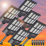 6PACK Solar Lights Outdoor Waterproof, 6500K Dusk to Dawn Solar Street Light Motion Sensor with Remote Control, LED Security Lig