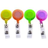 EZ Grader Translucent Retractable ID Card Reel with Belt Clip, Assorted Neon Colors, Pack of 20 (91161)