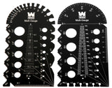WEN ME210G Metric and Imperial Metal Thread Pitch MultiGauge with Carrying Case, Two Pack, Black