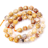 Malahill Wholesale Natural Faceted Stone Beads for Jewelry Making Sold per Bag 5 Strands Inside Cube Crazy Agate 6mm