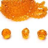 Chengmu 4mm Rondelle Glass Beads for Jewelry Making, Faceted Briolette Crytal Spacer Beads for Bracelet Necklace Earring, Orange