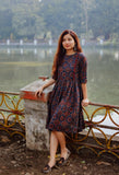 Gosriki Women'S Cotton Blend Printed Anarkali Kurta (Pond Blue-Gs_Xl_Blue_X-Large),Blue,,B0CHSCXV5T