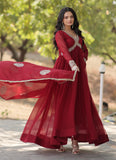 Wedani Georgette Sequins-Work Anarkali Kurta Set For Women (In Alpha M Regular Maroon),MAROON,M,,,
