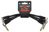 Pig Hog Lil Pigs Vintage Black Woven 6-In Patch Cables - 3 Pack