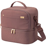 NISHEL Lunch Bag for Women, Insulated Two Separate Compartments Meal Box with Adjustable Shoulder Strap, Leakproof Cooler Case f