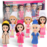 Liberty Imports Little Career Toddler Dolls with Dresses, Girls Imaginative Pretend Play Mini Small Dolls with Outfits for Chef,