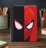 Graphic Word SpiderMan Spiral Notebook, Red And Black, Split Face Design, Wire Bound Journal, 100 Gsm, Wiro Bound Diary, With P