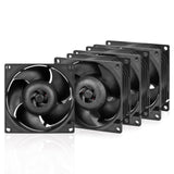 ARCTIC S8038-10K (4 Pieces) - Fan, 80x80x38 mm, 500-10000 RPM, PWM Regulated, 4-pin Connector, 12 V DC, Black