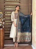 Gosriki Women'S Rayon Viscose Straight Printed Kurta With Pant & Dupatta (Ladki Cream-Gs_M_Cream_Medium),Cream,,B0DXKY4W8V