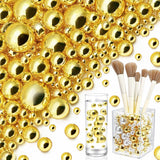 Towenm 2300PCS No Hole Pearl Beads for Vases Filler, Floating Pearls for Centerpieces Vases, Golden Yellow Round Pearls for Craf