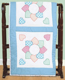 Jack Dempsey Stamped White Quilt Blocks 18X18 6/Pkg, Patchwork Hearts