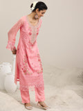Libas Women'S Organza Kurta Set (49179_Pink Pink M