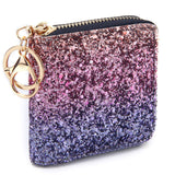 GEEAD Small Glitter Wallet for Women Mini Coin Purse Pouches with Key Ring for Christmas