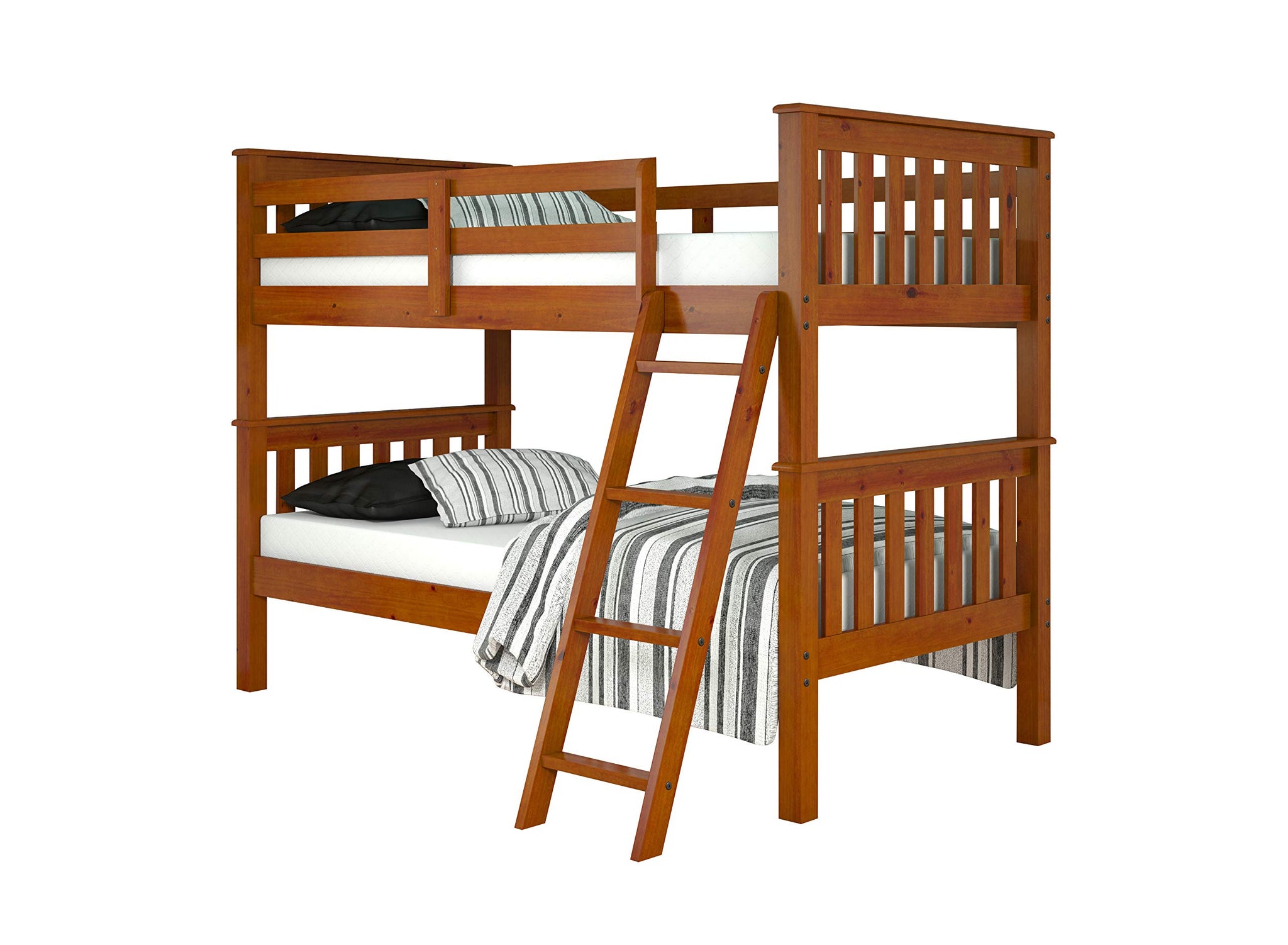 Donco Kids 123-3Cp Mission Bunk Bed, Fullfull, Dark Cappuccinowhite